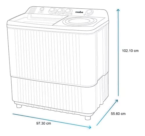 Lavadora Semiautomática 22 Kg Doble Tina Mabe Lmdx2224hbab0 Color Blanco_5
