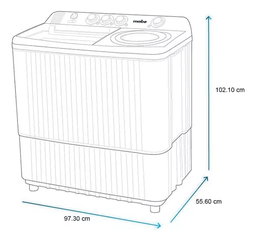 Lavadora Semiautomática 22 Kg Doble Tina Mabe Lmdx2224hbab0 Color Blanco
