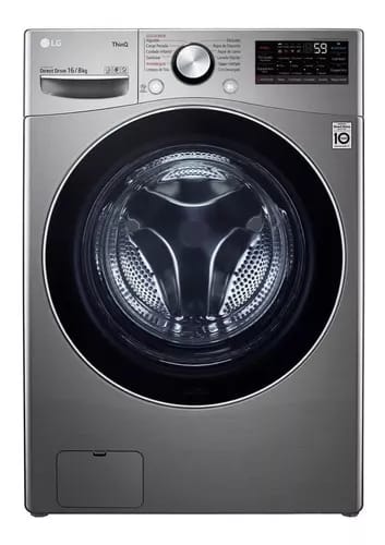 Lavasecadora automática LG inverter hasta 16kg 127V color acero_2