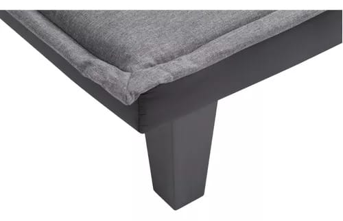 Sofácama Individual Para Sala Reclinable Independencia Color Gris Color de la estructura Negro Color del colchón Gris Diseño de la tela Capitonado_7