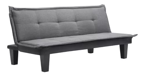 Sofácama Individual Para Sala Reclinable Independencia Color Gris Color de la estructura Negro Color del colchón Gris Diseño de la tela Capitonado_1