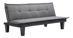Sofácama Individual Para Sala Reclinable Independencia Color Gris Color de la estructura Negro Color del colchón Gris Diseño de la tela Capitonado