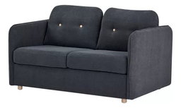 Sofácama Futón Sillón Reclinable Colchonado Matrimonial Eke Color Negro Diseño De La Tela Lisa