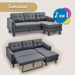 Sillón Sala Sofa Cama Derecho Comodo Elegante Minimalista
