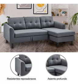 Sillón Sala Sofa Cama Derecho Comodo Elegante Minimalista