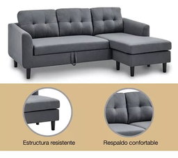Sillón Sala Sofa Cama Derecho Comodo Elegante Minimalista