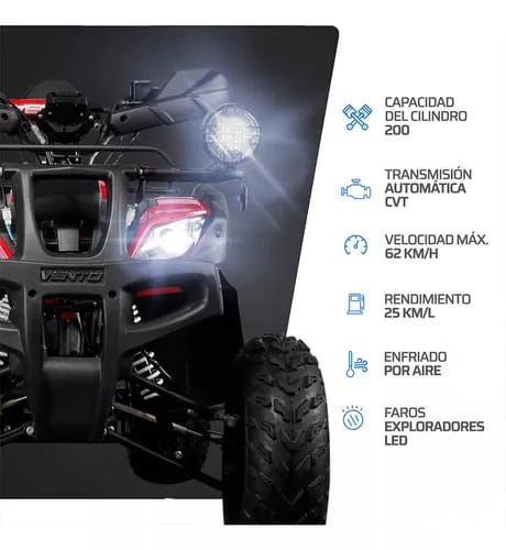 Motocicleta Vento Reptile Trek 200 Rojo 2025_2