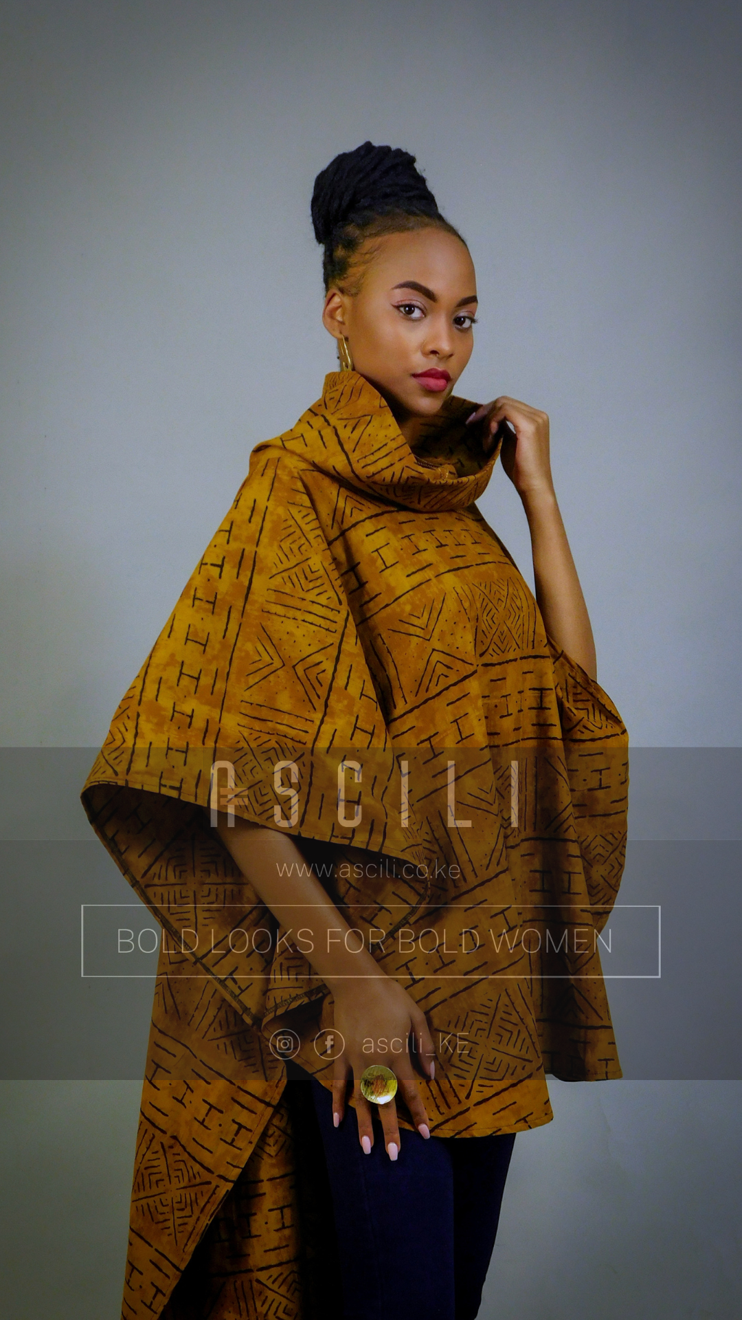 Mwaki Mwaki Capeponcho - Mustard Brown