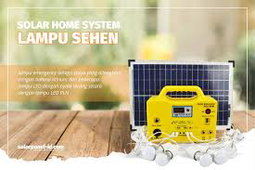 Paket SHS LED Bulb Solar Home System 20wp 4 Lampu Sehen
