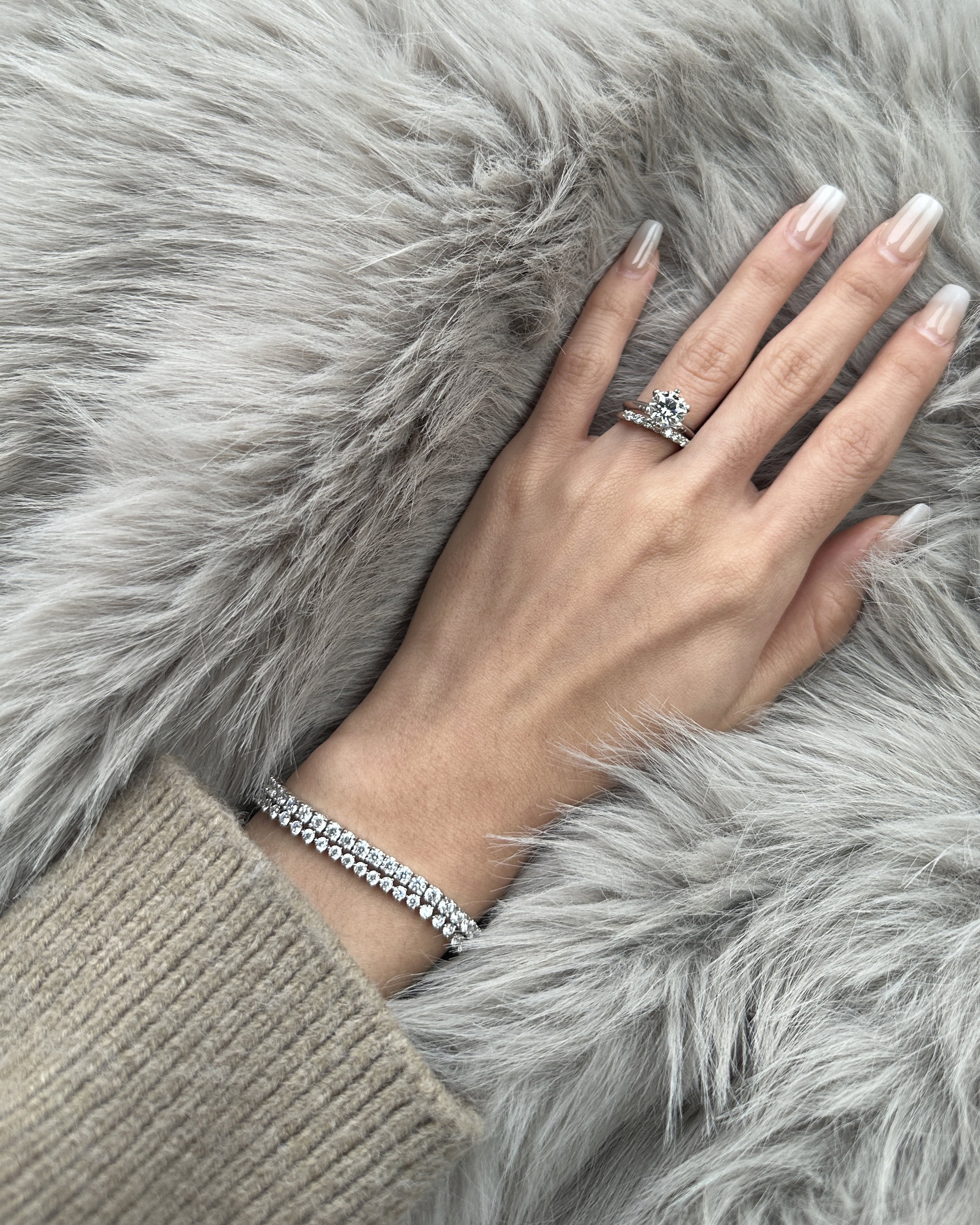 (PO) REGULAR TENNIS BRACELET- WHITE GOLD _6