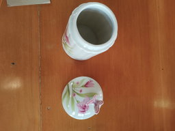 Porta Algodão em Porcelana Japonesa 