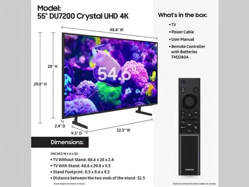 Smart Tv Samsung Un55du7200bxza 55 Pulgadas 4k Du7200 Series_3