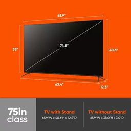 Onn Television 75'' 4k 2160p Led Smart Roku Tv 100044717
