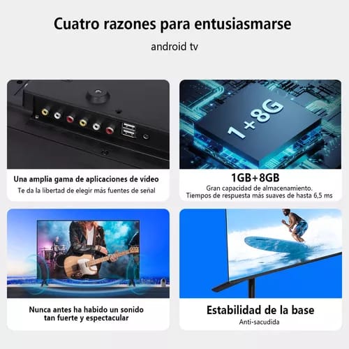 Smart TV Pantalla 32 Pulgadas Weyon Android LED Hd Television 60hz 32WDSNMX_9