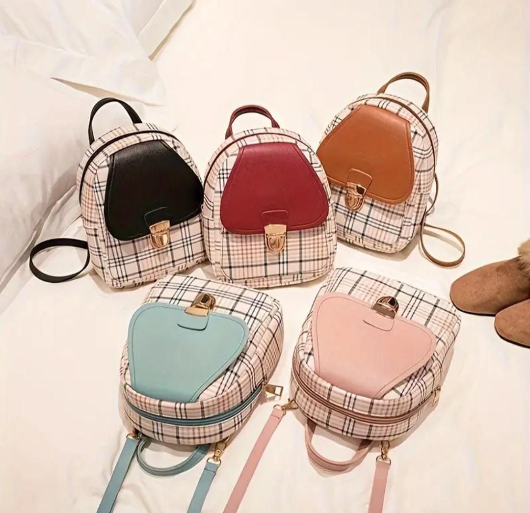 Plaid Backpack With Adjustable Straps _0
