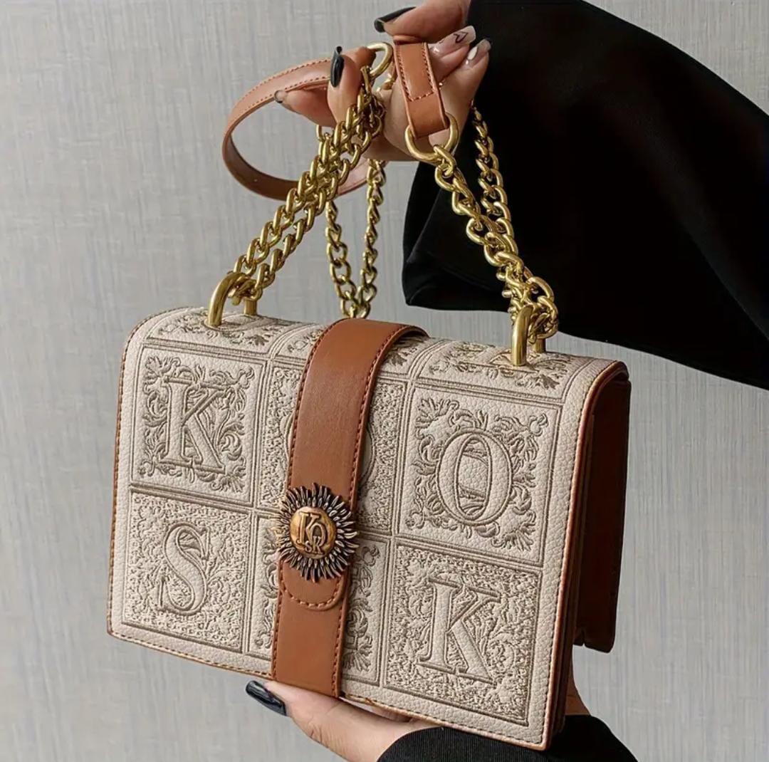Niche Design Chain Bag Female New Retro Sun God Small Square Bag Fashionable Embroidery   _0