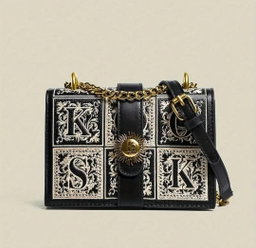 Niche Design Chain Bag Female New Retro Sun God Small Square Bag Fashionable Embroidery   