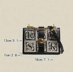 Niche Design Chain Bag Female New Retro Sun God Small Square Bag Fashionable Embroidery   