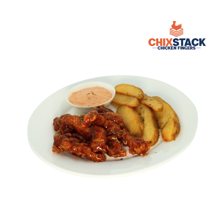 Korean Zing Chicken Fingers & Potato Wedges