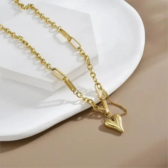 Luxury Gold-Plated Stainless Steel Necklace – Bold & Elegant_0
