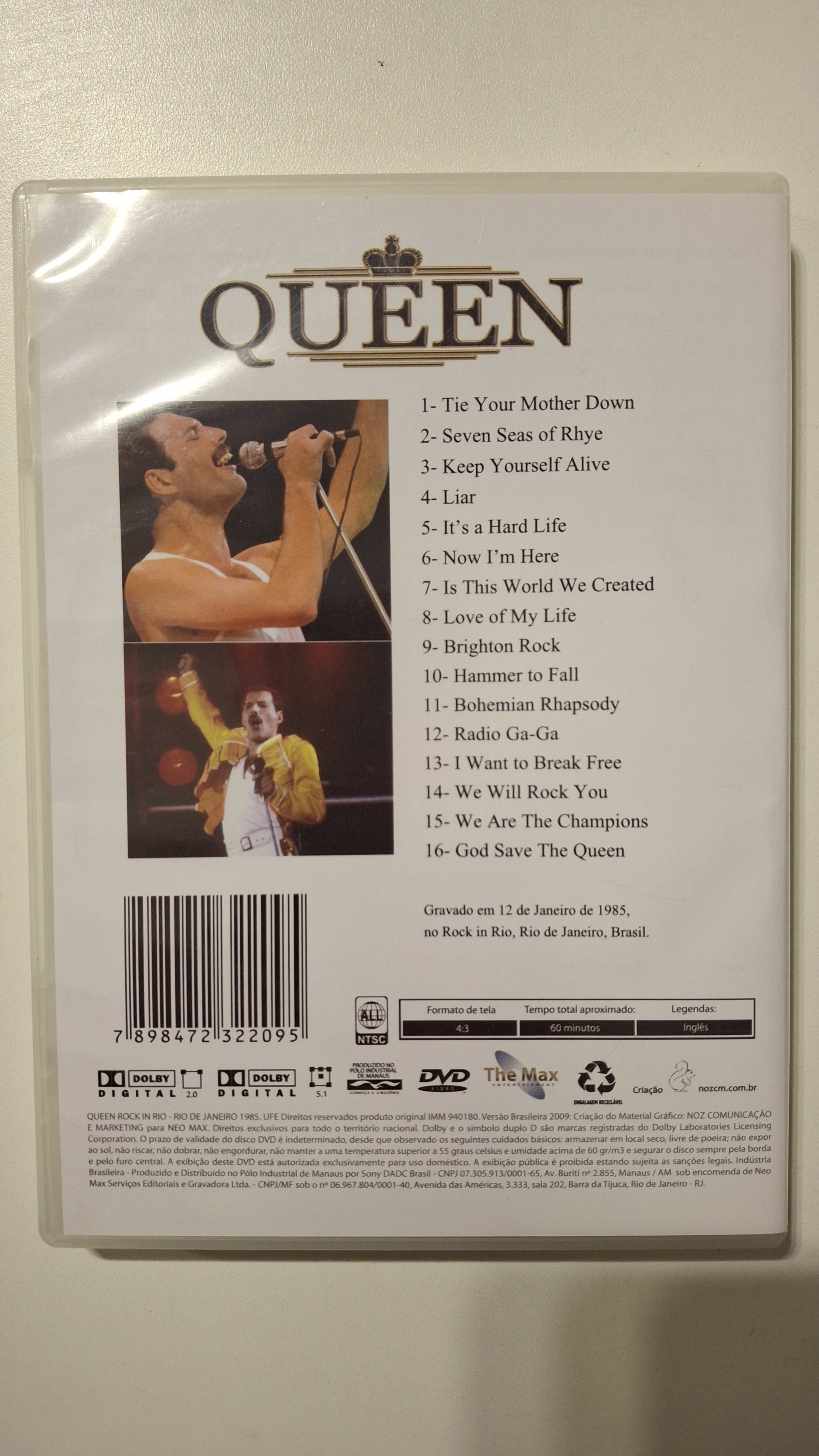 Dvd Queen - Ao vivo no Rock in Rio 1985_1