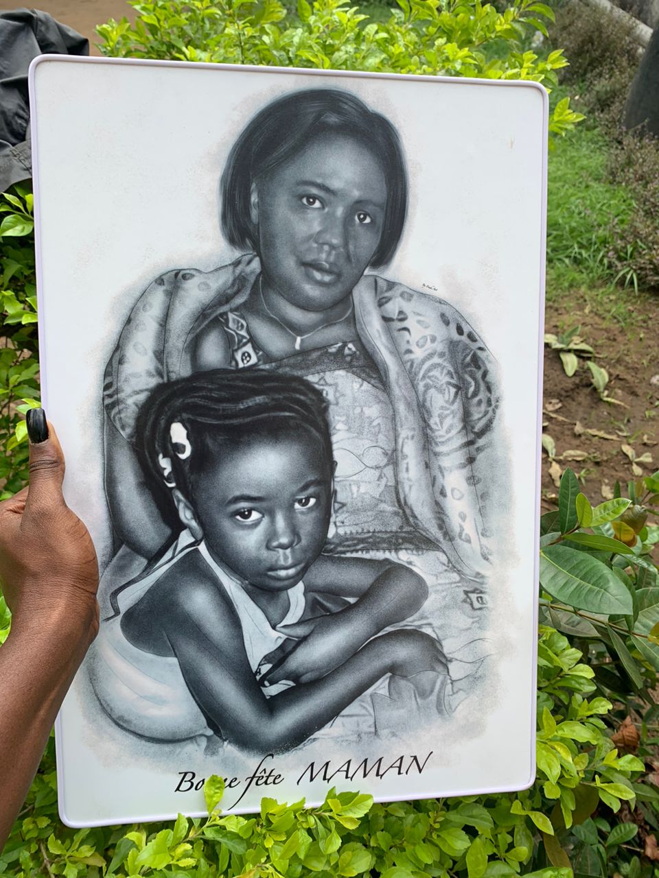 PORTRAIT BLANC NOIR FORMAT 30/45 PLACAGE _1