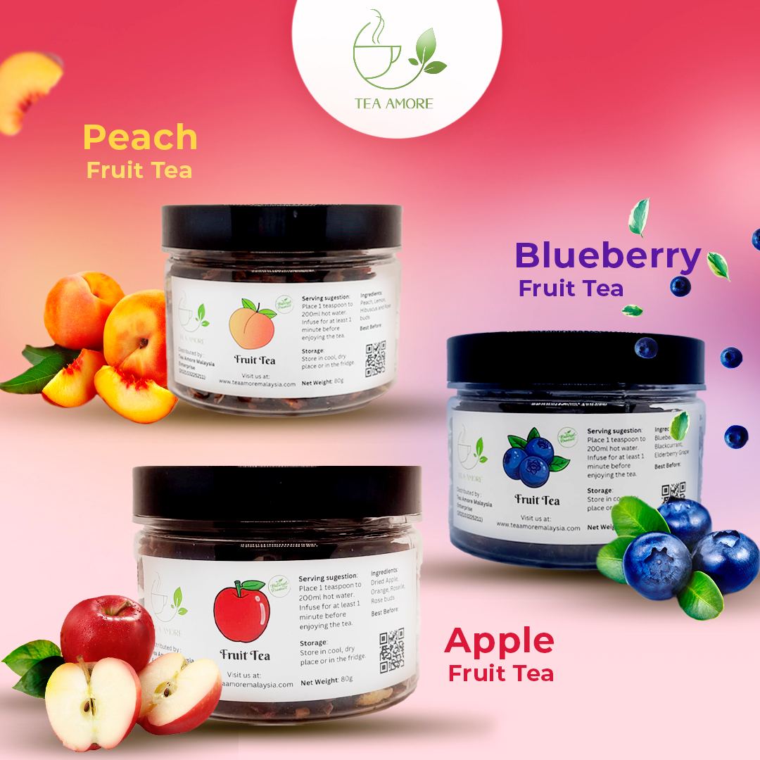 Fruits Tea Set - Peach, Blueberry & Apple Combo_0