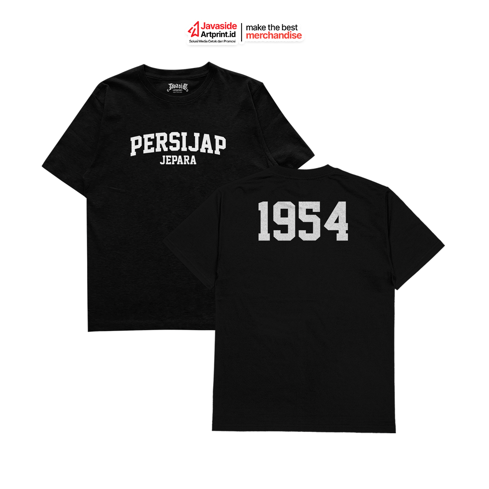 Kaos Persijap Jepara 1954 unisex prita wanita warna hitam- Javaside Artprint_0