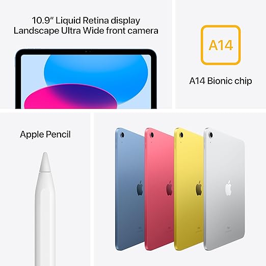 Apple iPad (10e génération) : avec puce A14 Bionic, écran  10,9 pouces, 64 Go,  – Jaune_2