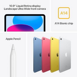 Apple iPad (10e génération) : avec puce A14 Bionic, écran  10,9 pouces, 64 Go,  – Bleu