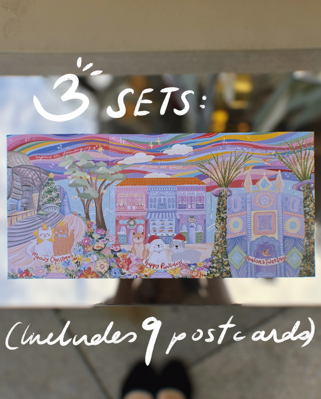 3 Sets of 3 Postcards