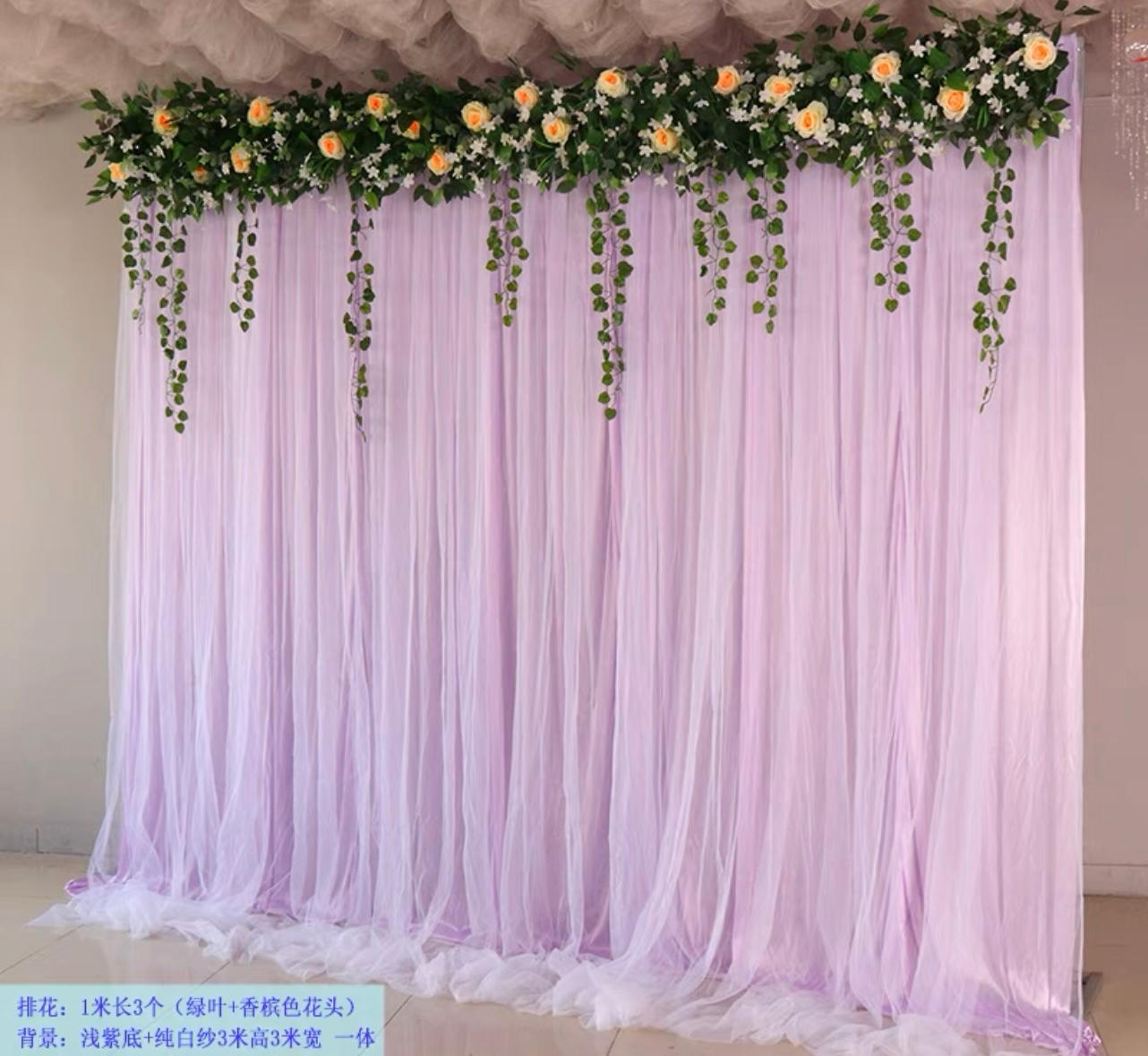 Backdrop Stand Floral decoration , Curtains &LED Lights 💡_1