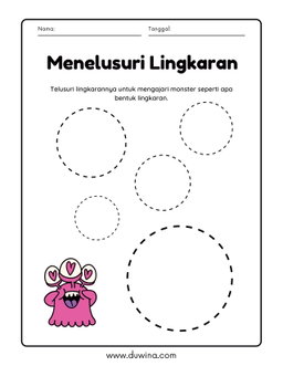 Kids Monster Worksheet 100 halaman