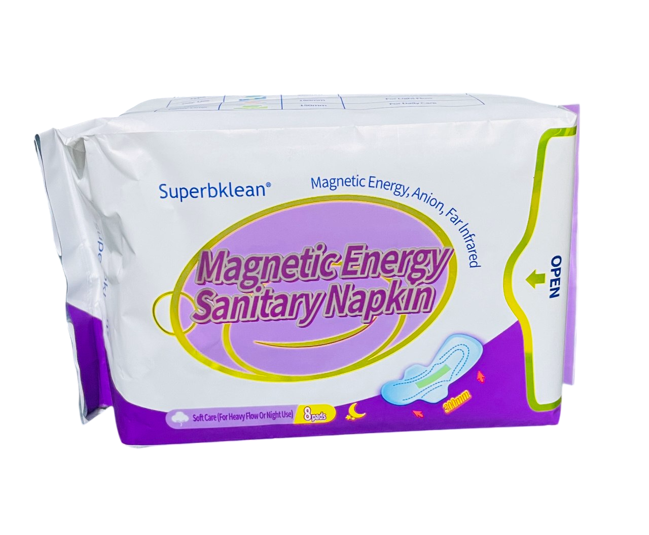 Serviettes Hygiéniques SuperbKlean violet (règles abondantes ou pour la nuit)_0