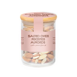 Roots Salted Oven Roasted Almonds Glass Jar 100g