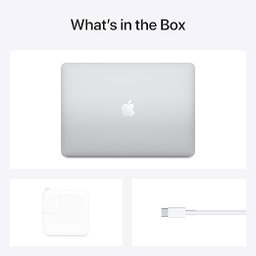 Ordinateur portable Apple MacBook Air 2020 : puce Apple M1, écran Retina 13", 8 Go de RAM, stockage SSD 256 Go, clavier rétroéclairé, caméra FaceTime HD, Touch ID - argent
