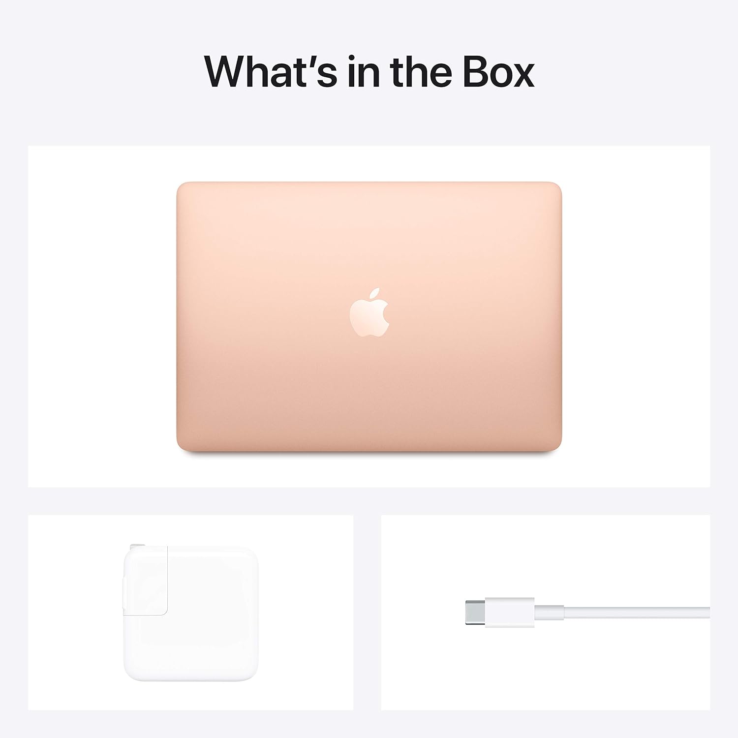 Ordinateur portable Apple MacBook Air 2020 : puce Apple M1, écran Retina 13", 8 Go de RAM, stockage SSD 256 Go, clavier rétroéclairé, caméra FaceTime HD, Touch ID - or_5