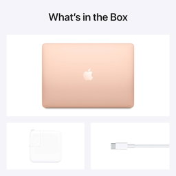 Ordinateur portable Apple MacBook Air 2020 : puce Apple M1, écran Retina 13", 8 Go de RAM, stockage SSD 256 Go, clavier rétroéclairé, caméra FaceTime HD, Touch ID - or