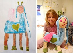 Kids Drawing to Real Life Soft Doll