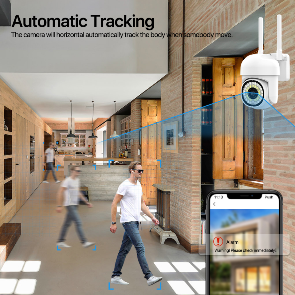 Auto-Tracking 5G PTZ Outdoor Wi-Fi Camera with Siren Alarm_3