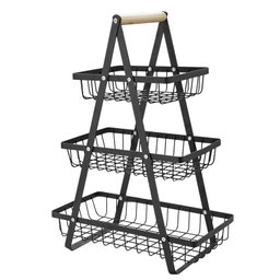 Three-Tier Portable Fruit Basket with Handle