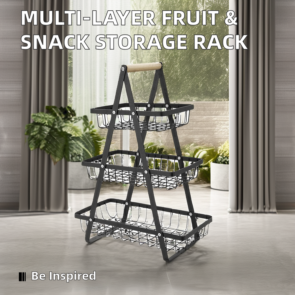 Three-Tier Portable Fruit Basket with Handle_2