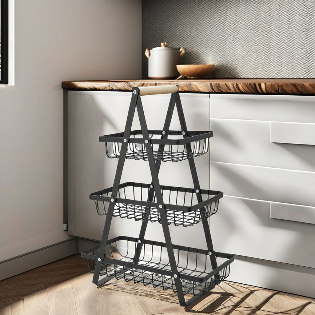 Three-Tier Portable Fruit Basket with Handle_3