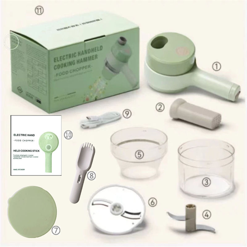 4-in-1 Electric Vegetable Cutter & Chopper Set_2