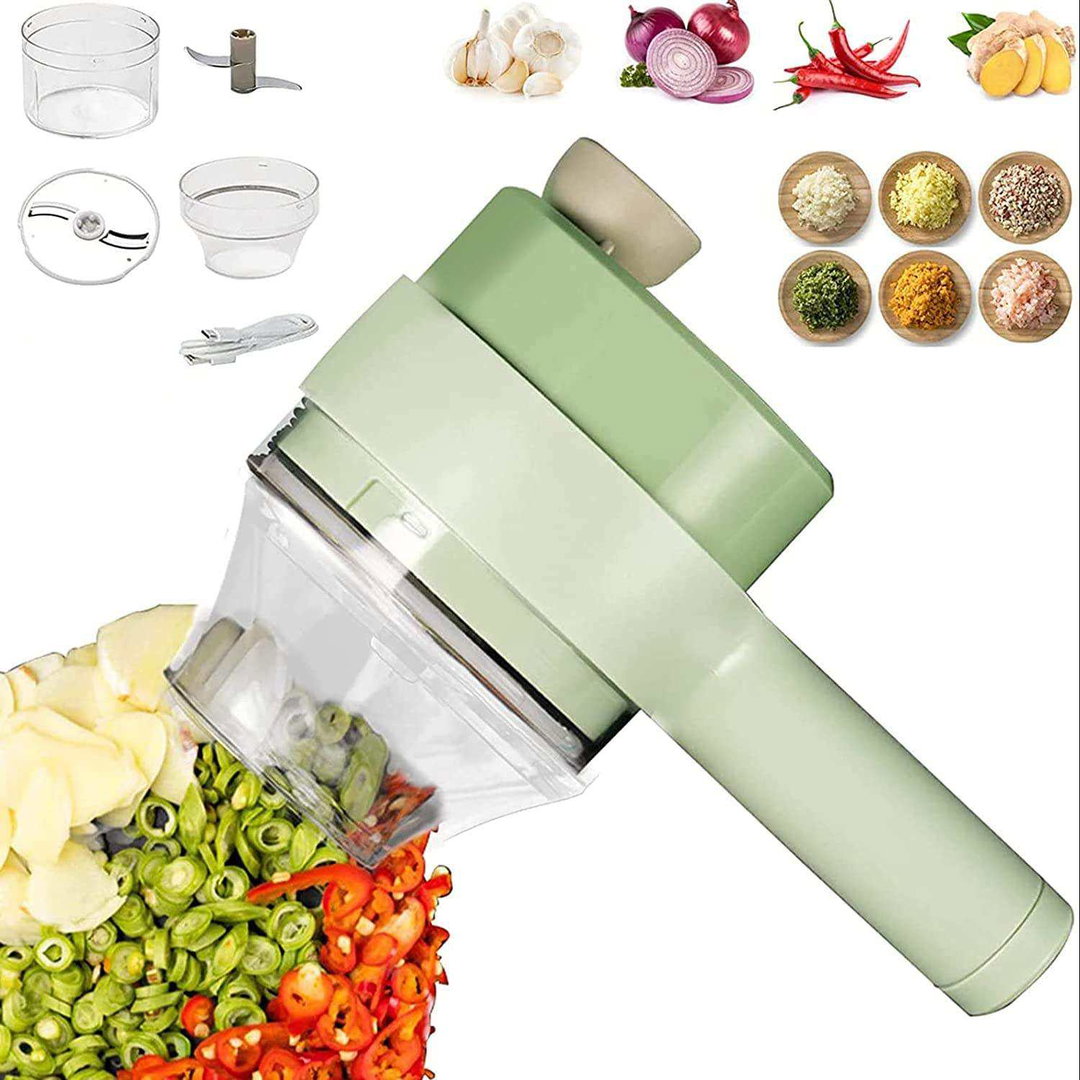 4-in-1 Electric Vegetable Cutter & Chopper Set