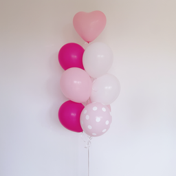 24" Mini bubble balloon with Clay flower_white& bright yellow