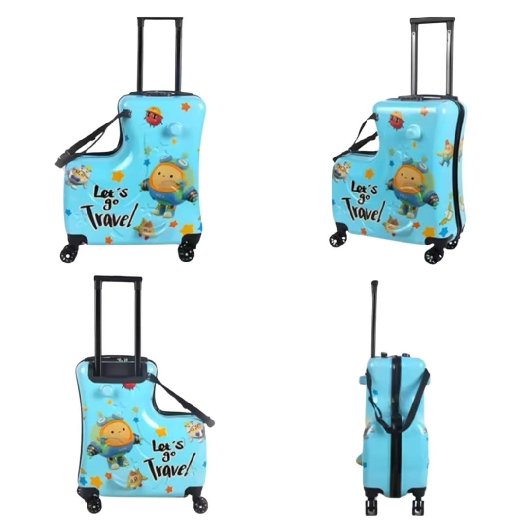 YELLOW B DUCK / BLUE L LUGGAGE WITH SEATBELT _1