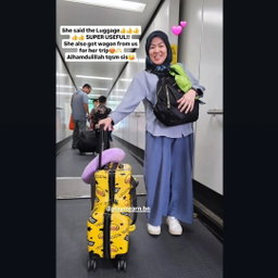 YELLOW B DUCK / BLUE L LUGGAGE WITH SEATBELT 