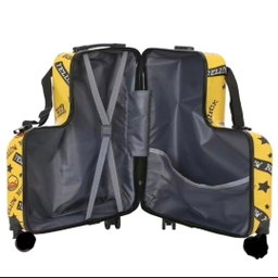 YELLOW B DUCK / BLUE L LUGGAGE WITH SEATBELT 