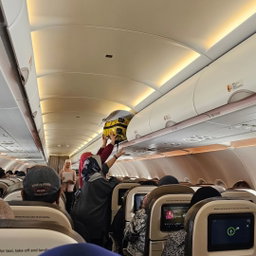 YELLOW B DUCK / BLUE L LUGGAGE WITH SEATBELT 